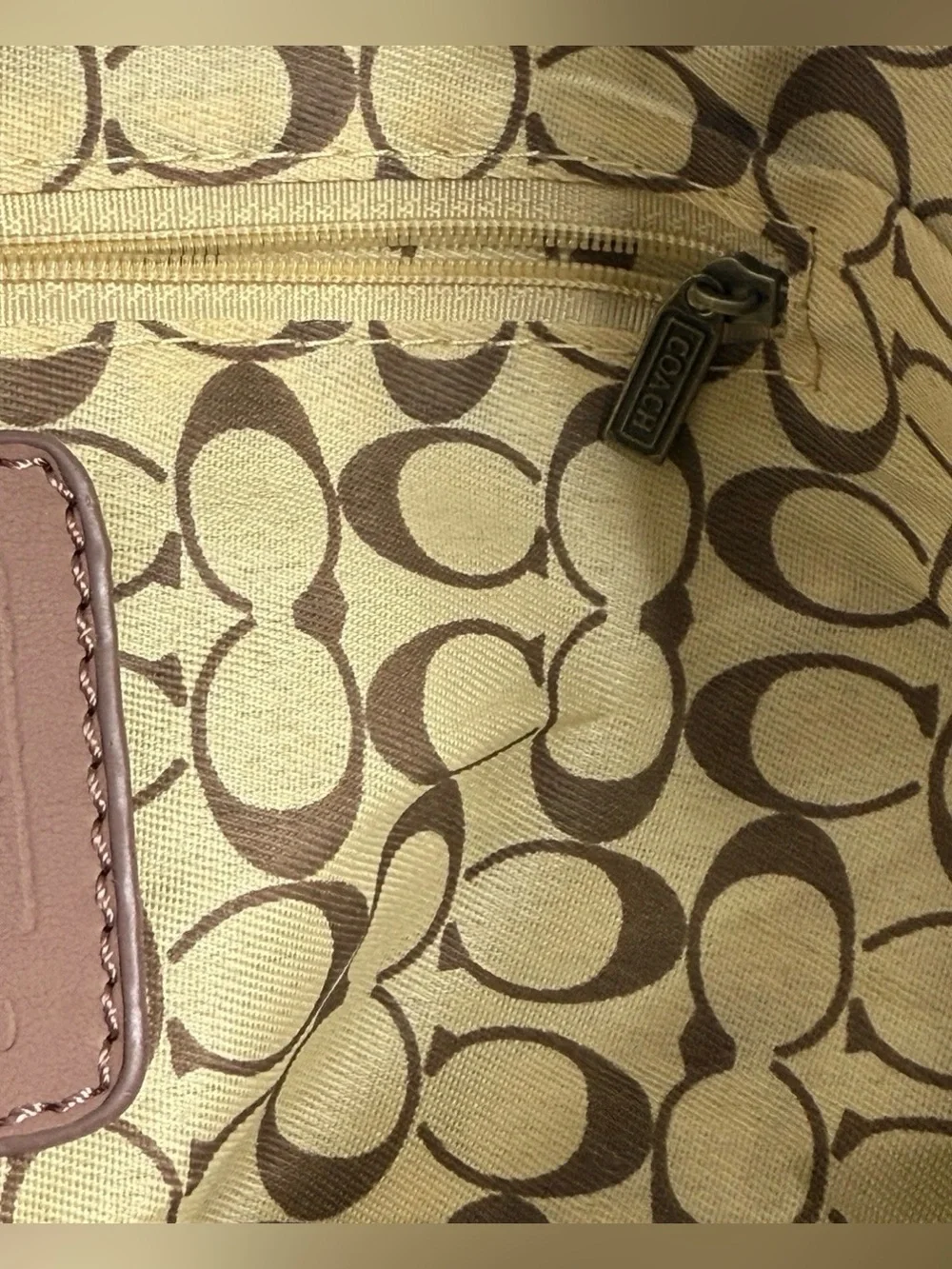 COACH 2WAY Madison Gathered 2-Way Tote Leather Handbag Blush Pink Crossbody